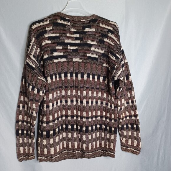 Northern Isles Sweater Mens L Multicolor Knitted by Hand Thick Cable Fisherman - Picture 2 of 6